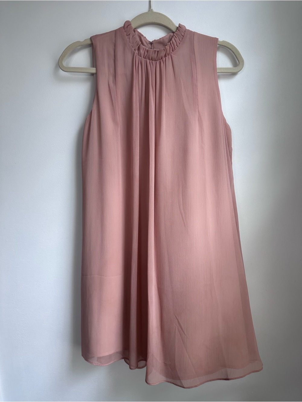 Wayf Peach Sleeveless Ruffle-Neck Halter Dress Size X-Small